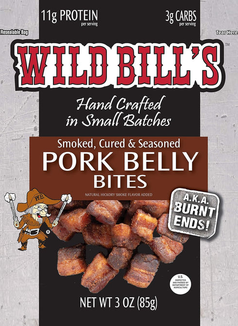 Wild Bill’s Pork Belly Bites 3 Ounce Pack (3 count)...