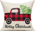 VAKADO Farmhouse Christmas Throw Pillow Covers Outdoor 20x20 Set of Decorations Buffalo Check Red Deer Plaids Cushion Cases Winter Livingroom Snow...