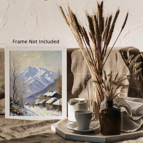 Posterizer 1 pcs-beautiful snowy scenary in winter -1-Landscape & Nature Art-GIft for Men Women Teens-Dining Room Decor- unframed wall art...
