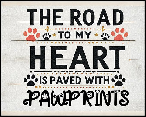 Posterizer 1 pcs-Dog, Cat or Pet Lovers Pawprint Art-Art for Animal Lovers- Gift for Men Women Teens-Gift for Couples boyfriend girlfriend Husband...
