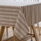 Aquazolax Linen Halloween Table Cloth, Square Striped Tablecloth for Small Parties Cake/Coffee/Dining Tables, 54 by 54 inch, Taupe Lines Design...