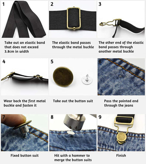 20 Sets Overall Suspender Buckle Replacement, 1.5 inch Tri-Glide Overall Buckles with 40 Sets Copper Buttons for Bib Pants, Trousers, Jeans...
