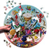 eeBoo: Piece and Love Crazy Bug Bouquet 500 Piece Round Jigsaw Puzzle, Jigsaw Puzzle for Adults and Families, includes Glossy and Sturdy Pieces...