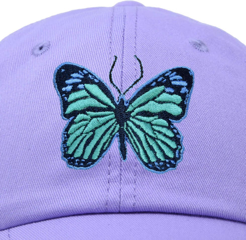 DALIX Exotic Blue Butterfly Hat Womens Gift Embroidered Girls Cap...