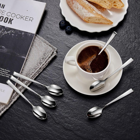 Alexander Fine Spoons, Set of 4, 18/10 Stainless Steel, Well Made, Dishwasher Safe, Heavy Duty Spoon (4.7" Coffee Spoons)...