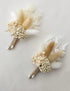 Dried Flowers Boutonnieres Set of 2 for Men Boho Fall Wedding Grooms Buttonhole Rustic Best Man Pampas Grass Dry Flower Decoration (Beige)...