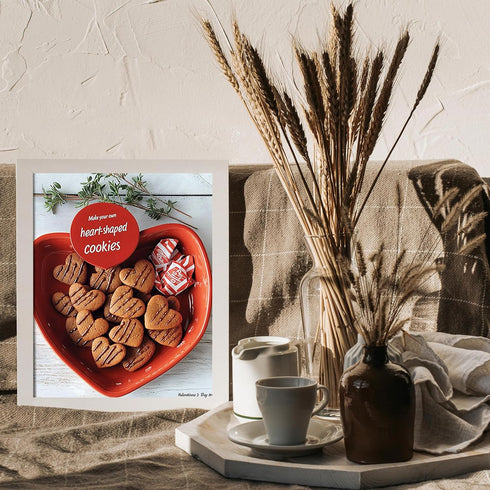 Posterizer 1 pcs-cute Valentine's themed heart shaped cookies poster -1-Romantic Art-Holiday Poster Collection-Gift for Couples boyfriend girlfrie...