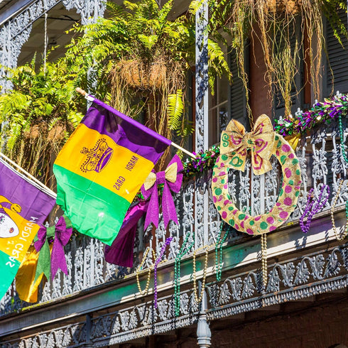 6 Rolls 30 Yards Mardi Gras Wired Edge Ribbon Purple Gold and Green Stripe Ribbon Glitter Metallic Wrapping Ribbon for Mardi Gras Masquerade Party...