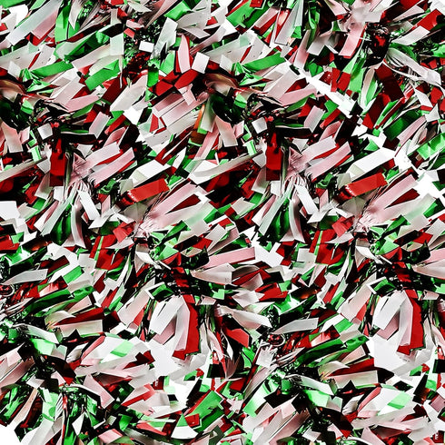 Metallic Tinsel Twist Garland - Shiny Christmas Tree Hanging Decorations for Indoor & Outdoor Use (Red, Green & White)...