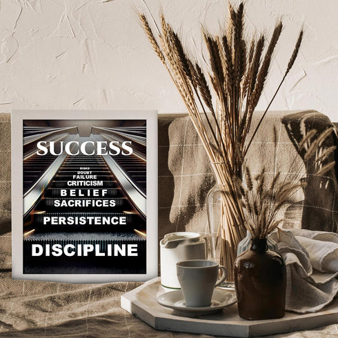 Posterizer 1 pcs-Achieving Success-encouraging reminders-Motivational & Inspirational Art-Workplace & Office Art-Decor for Home & Office- UNFRAMED...