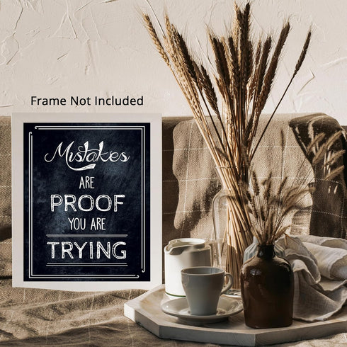 Posterizer 1 pcs-Mistakes Are Proof You Are Trying-Typography Art-Motivational & Inspirational Art-Decor for Home & Office- UNFRAMED Wall Art...