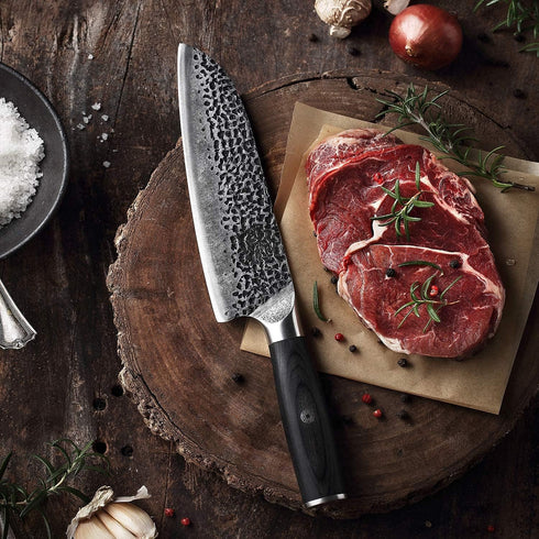 ENOKING 7" Professional Chef Knife – High Carbon Stainless Steel, Ultra-Sharp Japanese Kitchen Knife for Precision Cutting, Ergonomic Handle for B...
