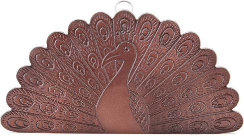 Antique Copper "Peacock" Trivet, 12" x 6"...