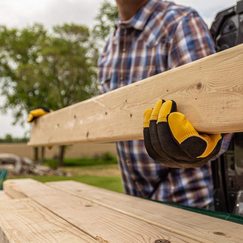 Wells Lamont Men's Slip On HydraHyde Water-Resistant Leather Palm Hybrid Work Gloves,Gray, Large 3241L (Pack of 1)...