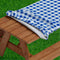 Sorfey Vinyl Picnic Table Fitted Tablecloth Cover, Checkered Design, Flannel Backed Lining, 28 x 72 Inch Blue...