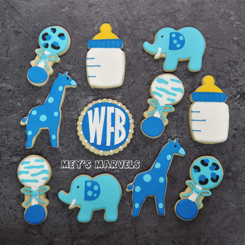 Baby Shower Cookie Cutters 11-Pc. Set Made in USA by Ann Clark, Onesie, Bib, Rattle, Bottle, Foot, Footie PJs, Dress, Duck...
