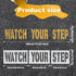 Watch Your Step Stencil, Large Watch Your Step Sign Reusable Letter Stencil Paint Stencil Safety Stencils Warning Sign Stencil for Walls Floors St...