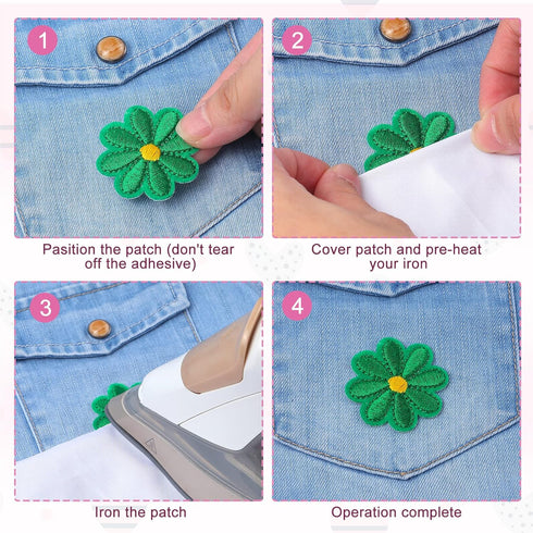 Xinnun 120 Pcs Iron on Patches, Cute Daisy Flower Heart Patch Small Embroidery Applique Patches Colorful Sew for Clothes Jeans Jackets Bags DIY(Fl...