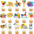 36Pcs Art Paint Party Cupcake Toppers Paint Brush Cupcake Picks Art Party Cake Decoration for Art Painting Theme Birthday Party Baby Shower Paint ...