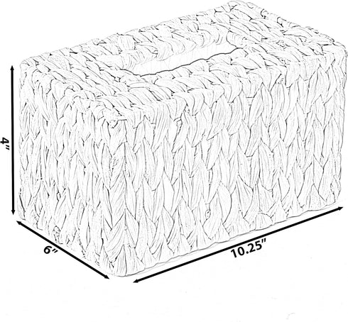 Water Hyacinth Wicker Rectangular Tissue Box Cover - Tall...