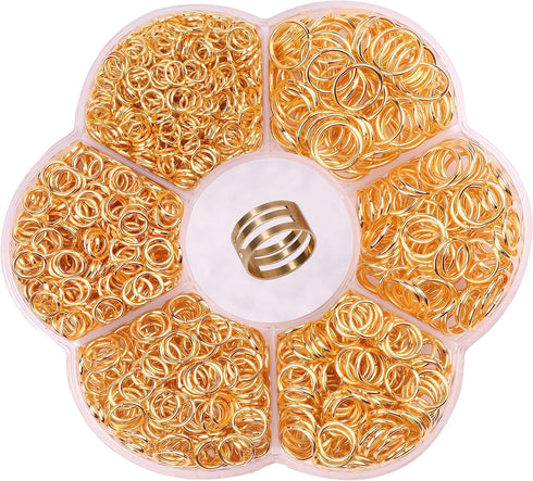 YAKA 1600Pcs 6 Different Sizes Open Jump Rings,5mm 6mm 7mm 8mm 9mm 10mm Ring Jewelry Keychain for Jewelry Making Accessories,1Pcs Jump Ring Open/C...