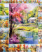 Decoupage Paper Pack (35 Sheets 6"x8") Bright Colourful Landscapes of Forests in Winter and Autumn FLONZ Vintage Illustration Pictures Cards for D...