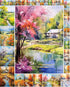 Decoupage Paper Pack (35 Sheets 6"x8") Bright Colourful Landscapes of Forests in Winter and Autumn FLONZ Vintage Illustration Pictures Cards for D...