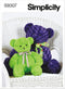 Simplicity Plush Bear Packet, Code 9307 Sewing Pattern, One Size, White...