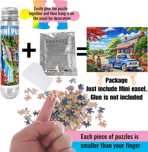Small Jigsaw Puzzles for Adults 150 Pieces Vintage American street view Mini Jigsaw Puzzles Challenging Mini Puzzles Tiny Jigsaw Puzzles 6 x 4 Inc...