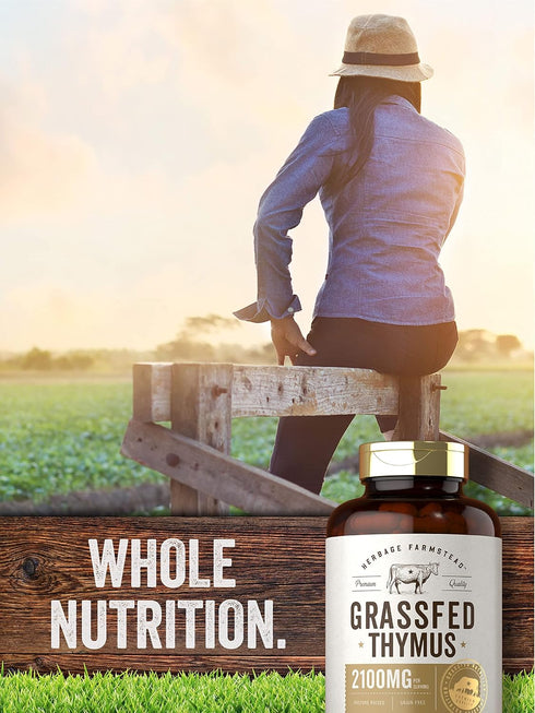 Carlyle Grass Fed Beef Thymus Supplement | 4200mg | 200 Capsules | Pasture Raised, Non-GMO, Gluten Free | by Herbage Farmstead...