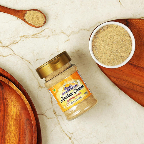 Rani Amchur (Mango) Ground Powder Spice 3oz (85g) PET Jar ~ All Natural, Indian Origin | No Color | Gluten Friendly | Vegan | NON-GMO | Kosher | N...