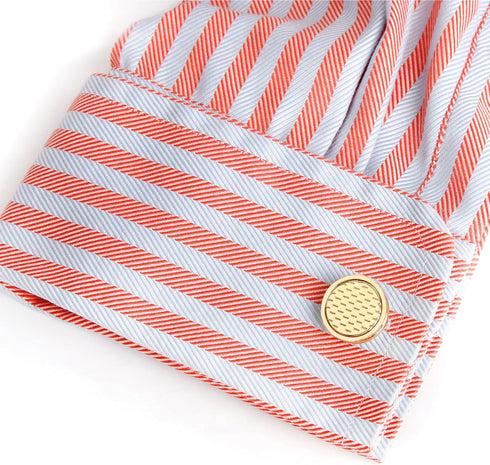 Golden Hollow Out Design Cufflinks for Men Lady In Gift Case Classic Round Men's Cufflinks Jewelry Set for Wedding Anniversary Business Party Even...