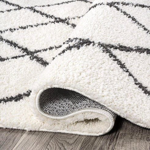 JONATHAN Y MOH410A-3 Cami Moroccan Style Diamond Shag Indoor Area Rug, Bohemian, Contemporary, Shags Easy-Cleaning,Bedroom,Kitchen,Living Room,Non...
