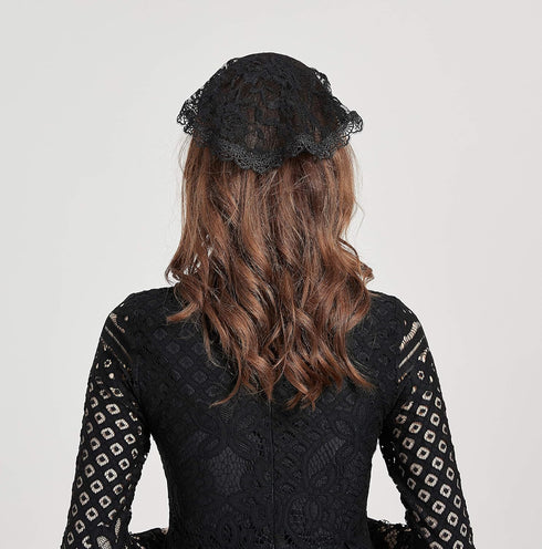 FANFAN Headcovering Lace Church Veil Headpiece Vintage-Inspired Chapel Cap Veil Y034...
