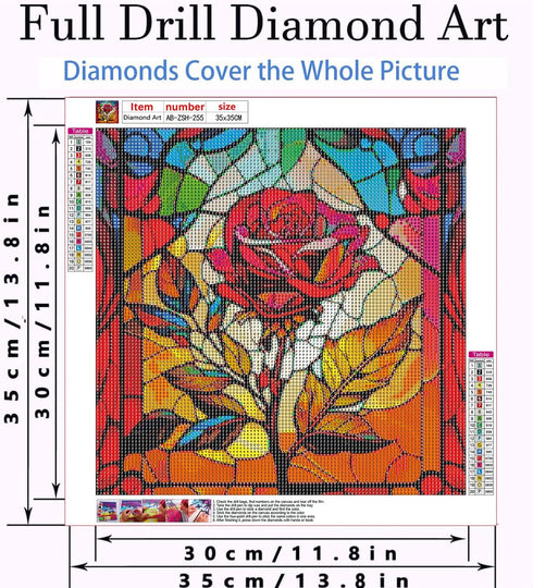 AIBOERL Diamond Painting Kits, rose 5D DIY Full Drill Diamond Art Painting Kits for Adults, Seaside Diamond Painting Gem Art Craft for Home Wall D...