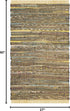 SAFAVIEH Rag Rug Collection Accent Rug - 2'3" x 5', Yellow & Multi, Handmade Boho Stripe Cotton, Ideal for High Traffic Areas in Entryway, Living ...