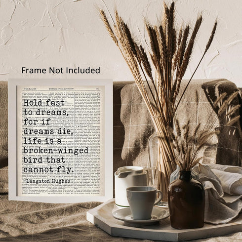 Posterizer 1 pcs-Langston Hughes-Hold Fast To Dreams-Afro-American Art Collection-Motivational & Inspirational Art- Decor for Home & Office- unfra...