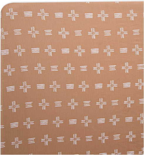 Crane Baby Soft Cotton Crib Mattress Sheet, Fitted Sheet for Cribs and Toddler Beds, Copper Dash, 28”w x 52”h x 9”d...