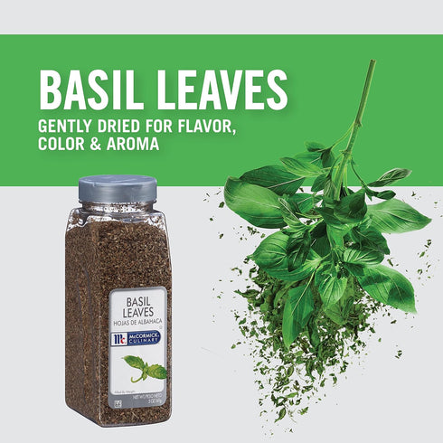 McCormick Culinary Basil Leaves, 5 oz - One 5 Ounce Container of Dried Basil Seasoning with Authentic, Fresh Flavor, Pairs Well with Pasta, Pizzas...