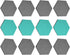 Navaris Hexagon Felt Board Tiles - Set of 12 Notice Memo Bulletin Boards with Push Pins and Double-Sided Tape 5.9" x 6.7" - Dark Gray, Turquoise...