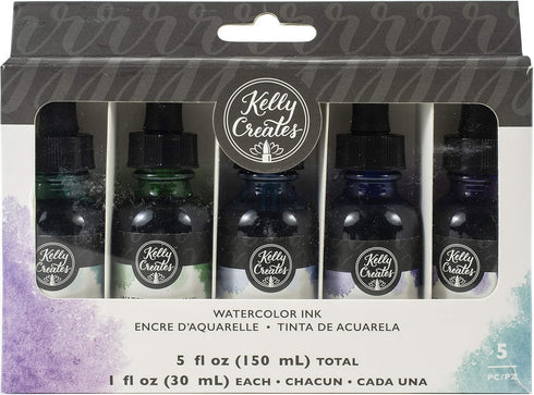 American Crafts Kelly Creates Watercolor, 5 Package: Violet, Cobalt, Blue, Emerald, Teal...