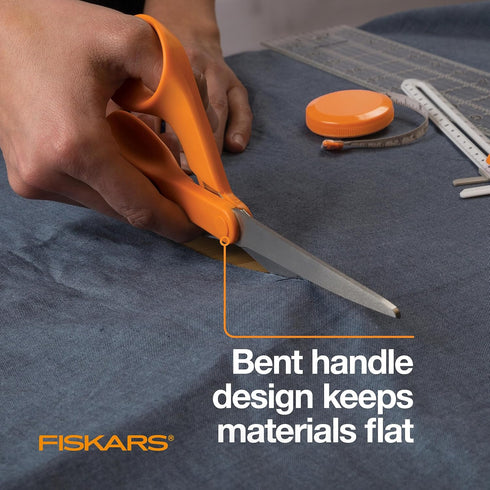 Fiskars Original Orange-Handled Scissors - Ergonomically Contoured - 8" Stainless Steel - Paper and Fabric Scissors for Office, Arts, and Crafts -...