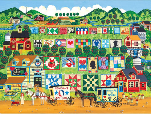 RoseArt - Home Country- Quilt Valley Farm - 1000 Piece Jigsaw Puzzle...