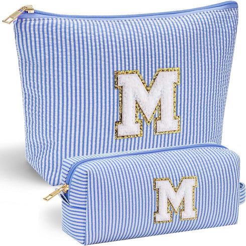 Initial Makeup Bag, Makeup Bag Travel Cosmetic Bag Cute Makeup Bag Personalized Engagement Bridesmaid Best Friend Birthday Gifts for Women Hostess...