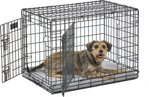 MidWest Homes for Pets Quiet Time Reversible Crate Pan Cover 30' Gray Floral/Fleece...