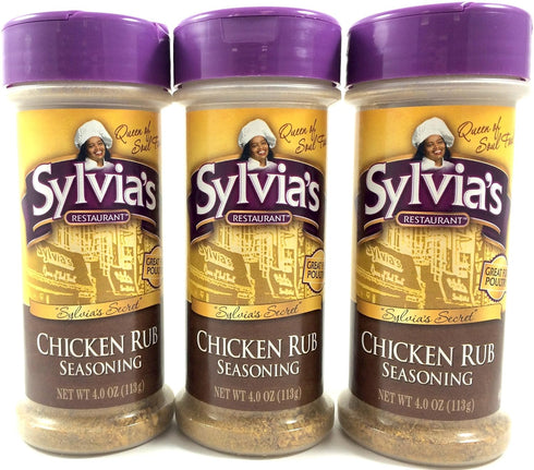 Sylvias Chicken Rub Seasoning, 4-Ounce Containers (Pack of 3)...