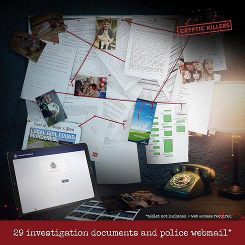 Cryptic Killers Unsolved murder mystery game - Cold Case File Investigation - Detective clues/evidence - Solve The crime - for individuals, date n...