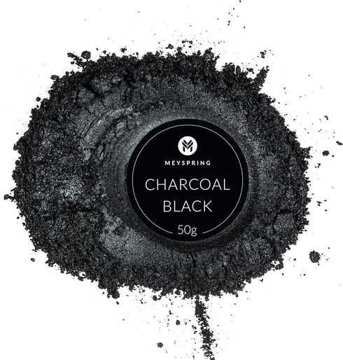 MEYSPRING Charcoal Black Mica Powder for Epoxy Resin - 50 Grams - Great for Resin Art and UV Resin - Epoxy Resin Color Pigment...