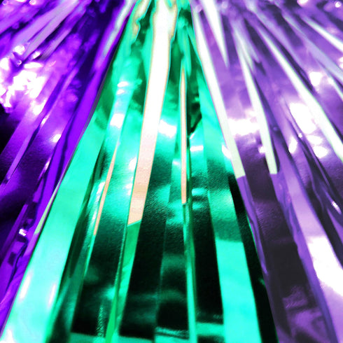 Teal Purple Tinsel Foil Fringe Curtains - Under The Sea Baby Shower Birthday Photo Backdrops Wedding Summer Beach Pool Party Decor Photo Booth Pro...