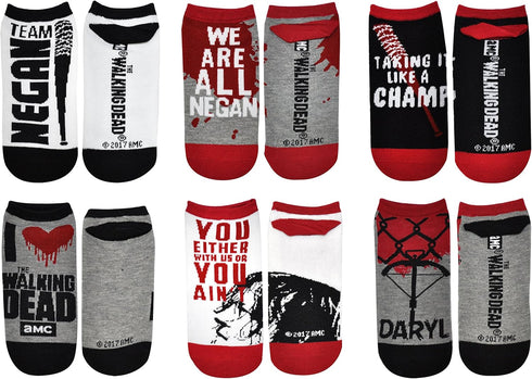 The Walking Dead Lowcut Socks - Negan, Daryl Dixon AMC - Fits Ladies Shoe Size: 4-10...
